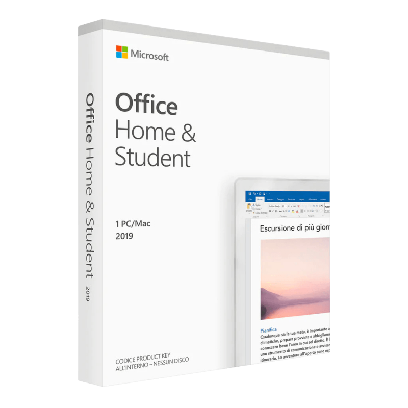 Confezione di Microsoft Office 2019 Home & Student per Windows.