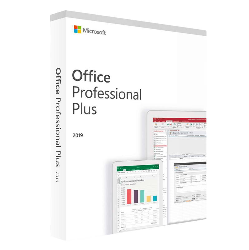 Confezione di Microsoft Office 2019 Professional Plus Retail.